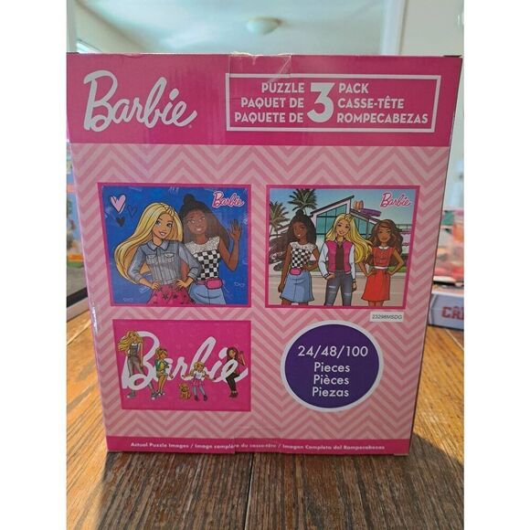 New 2022 Barbie TCG Toys Three Pack Jigsaw Puzzles 24pc 48pc 100pc Girls Toy - Picture 3 of 3